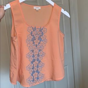 Orange and blue tank top